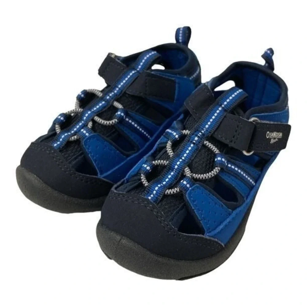 OshKosh B'gosh Toddler Water Shoes Sandals Blue Hook Loop Size 5T Beach Pool NEW